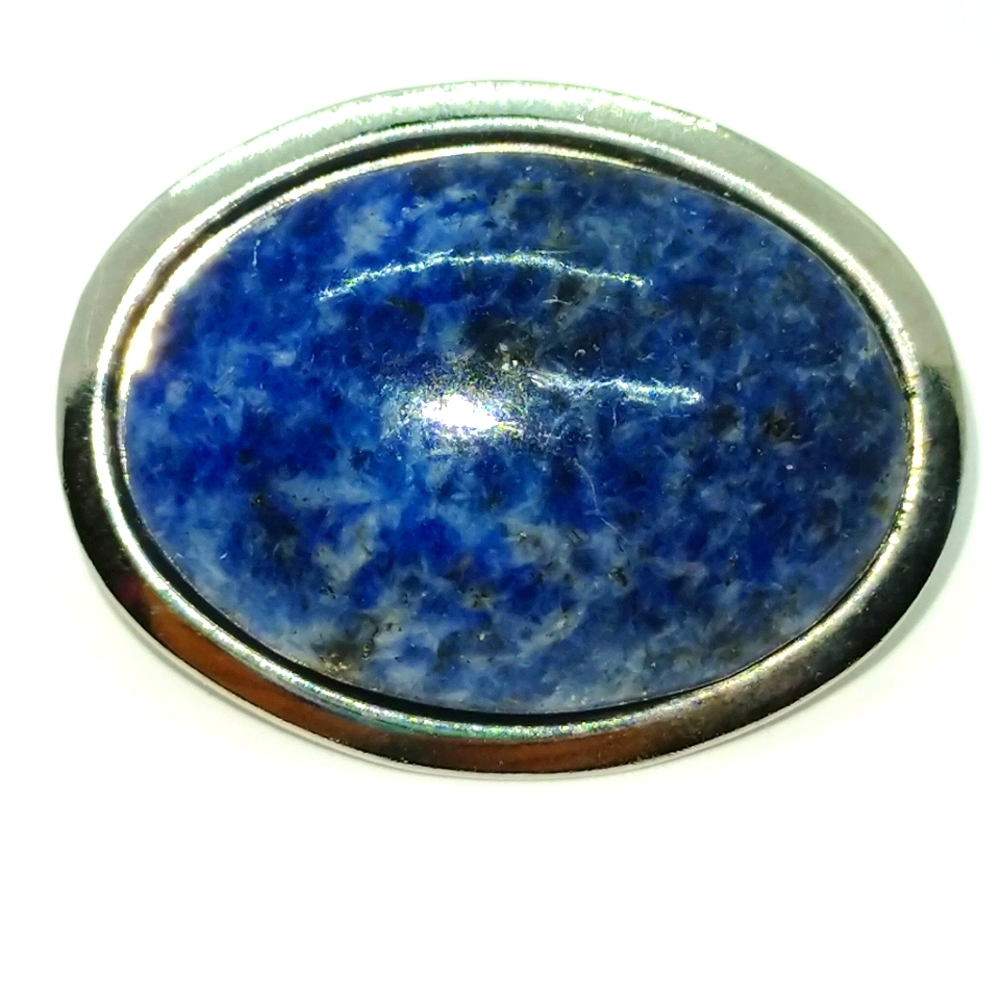 Vintage Stone Sodalite Brooch - Picture 6 of 7
